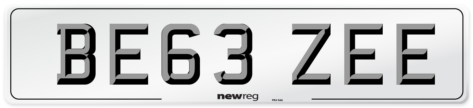 BE63 ZEE Number Plate from New Reg